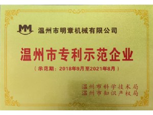 獲2018-2021溫州市專(zhuān)利示范企業(yè)